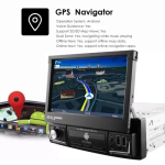 Ηχοσύστημα Αυτοκινήτου (Bluetooth/USB/WiFi/GPS) με Xειροκίνητη Αναδιπλούμενη Οθόνη Αφής 7" 12V Android 1Din 4+64G