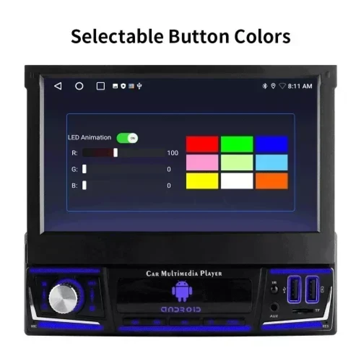 Ηχοσύστημα Αυτοκινήτου (Bluetooth/USB/WiFi/GPS) με Xειροκίνητη Αναδιπλούμενη Οθόνη Αφής 7" 12V Android 1Din 4+64G