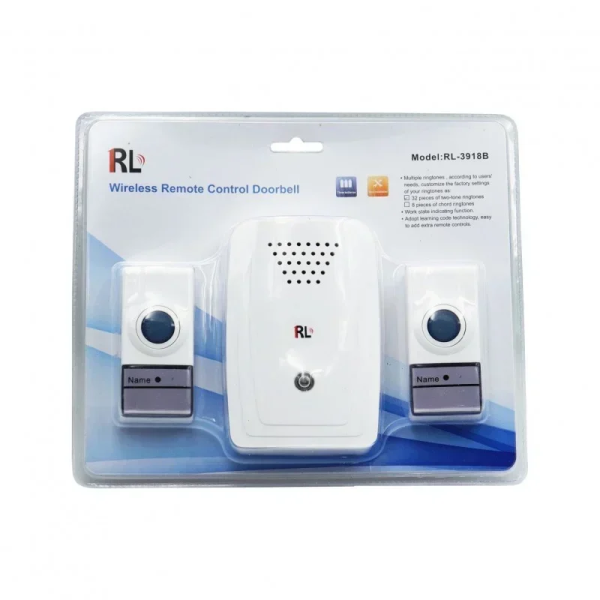 Ασύρματο Κουδούνι Πόρτας με 2 Πομπούς & 32 διαφορετικές Ρυθμίσεις Ήχου RL-3918B
