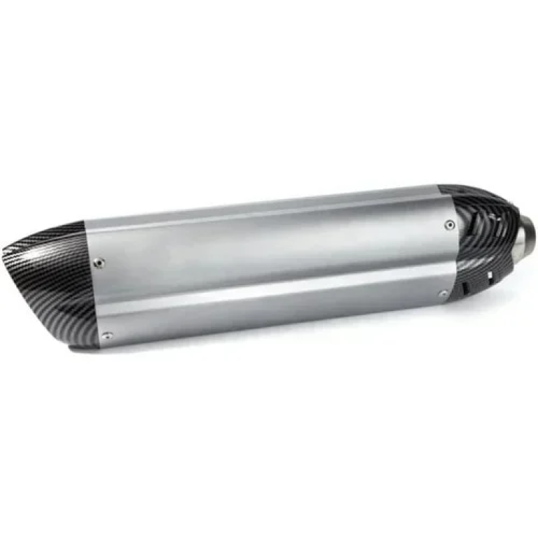 Universal Τελικό Εξάτμισης 51mm Ασημί με Μαύρο Carbon