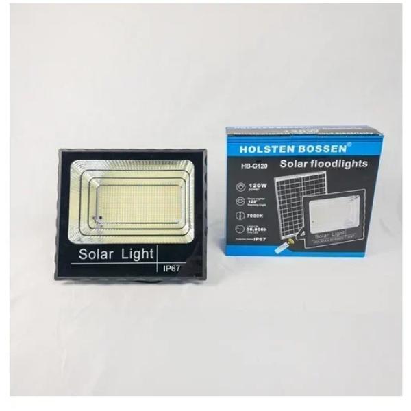 Αδιάβροχος ηλιακός προβολέας LED 120W με πάνελ Holsten Bossen μαύρο
