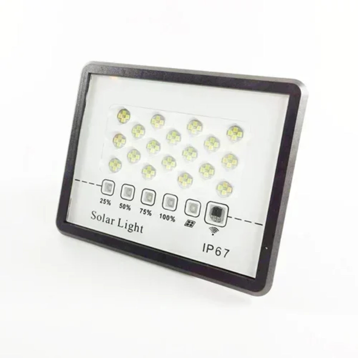 Αδιάβροχος ηλιακός προβολέας LED 400W με πάνελ Solar Light μαύρο/λευκό - Image 2