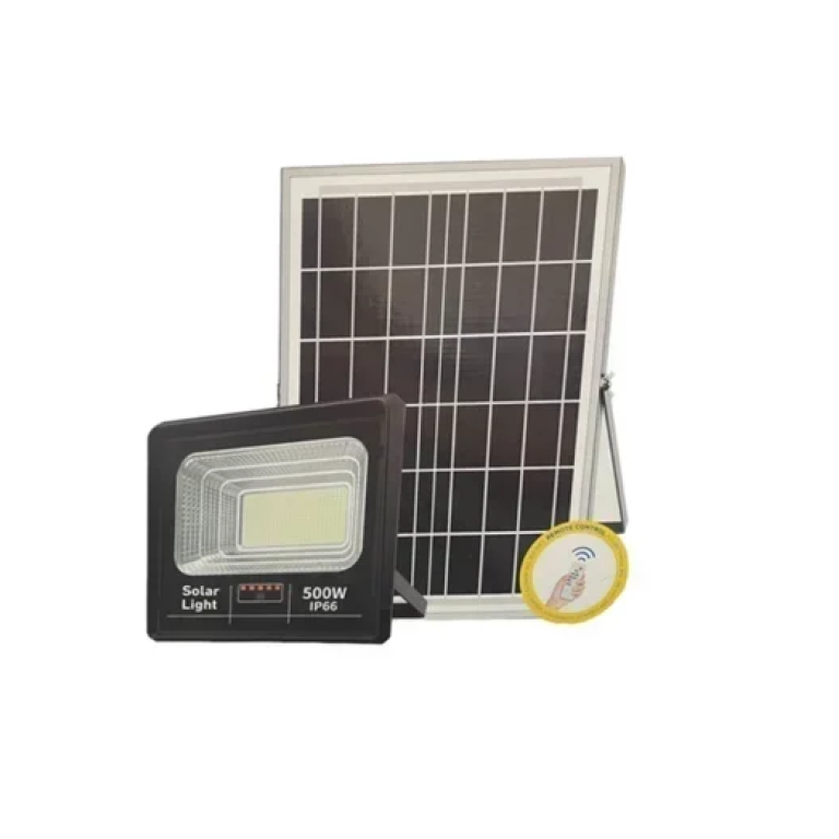 Αδιάβροχος ηλιακός προβολέας LED 500W με πάνελ Jortan