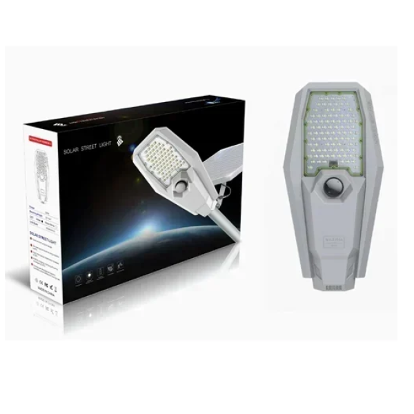 Αδιάβροχος ηλιακός προβολέας LED 500W με πάνελ - Solar Street Light ασημί