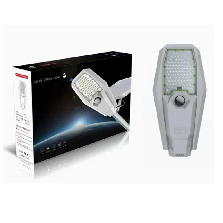 Αδιάβροχος ηλιακός προβολέας LED 500W με πάνελ - Solar Street Light ασημί