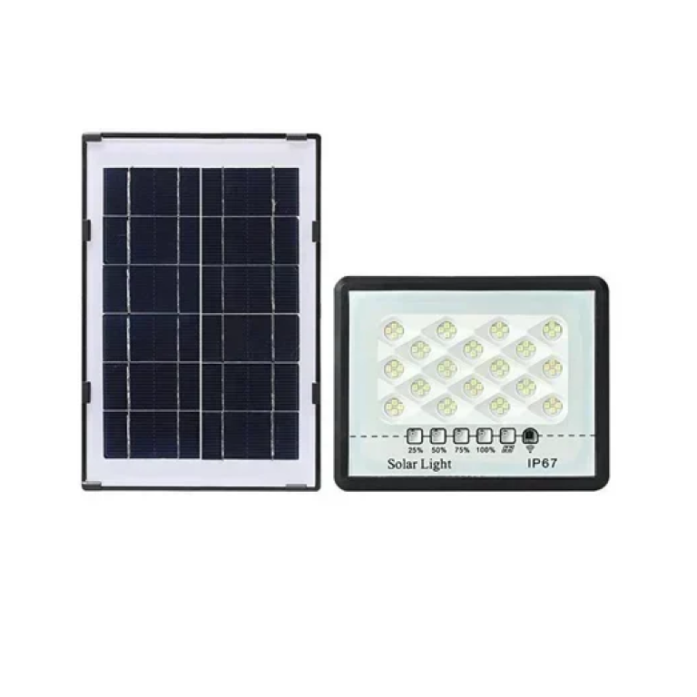 Αδιάβροχος ηλιακός προβολέας LED 600W με πάνελ Solar Light μαύρο/λευκό