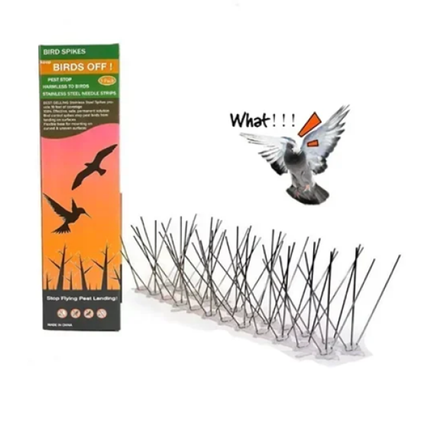 Ακίδες απώθησης πουλιών 5 τεμάχια Bird Spikes - ασημί