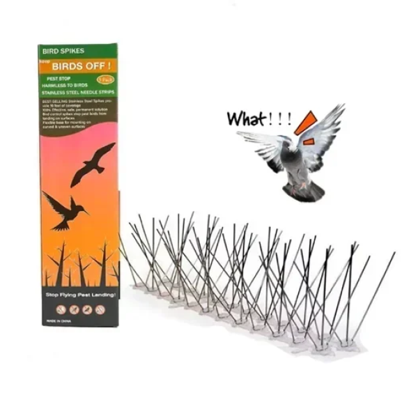Ακίδες απώθησης πουλιών 5 τεμάχια Bird Spikes - ασημί