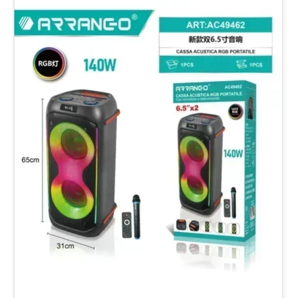 Arrango AC49462 Φορητό Bluetooth ηχείο Μικρόφωνο & Τηλεχειριστήριο