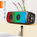 Ασύρματο Bluetooth ηχείο TWS 2×8+3″ 30W με ασύρματο μικρόφωνο & τηλεχειρισμό Moxom 75cm ύψος MX-SK54 – μαύρο - Image 4