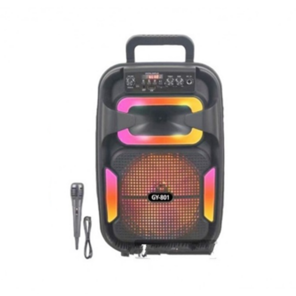 Ασύρματο Φορητό Ηχείο Bluetooth 8" 10W με Μικρόφωνο Karaoke & Τηλεχειριστήριο GY-801