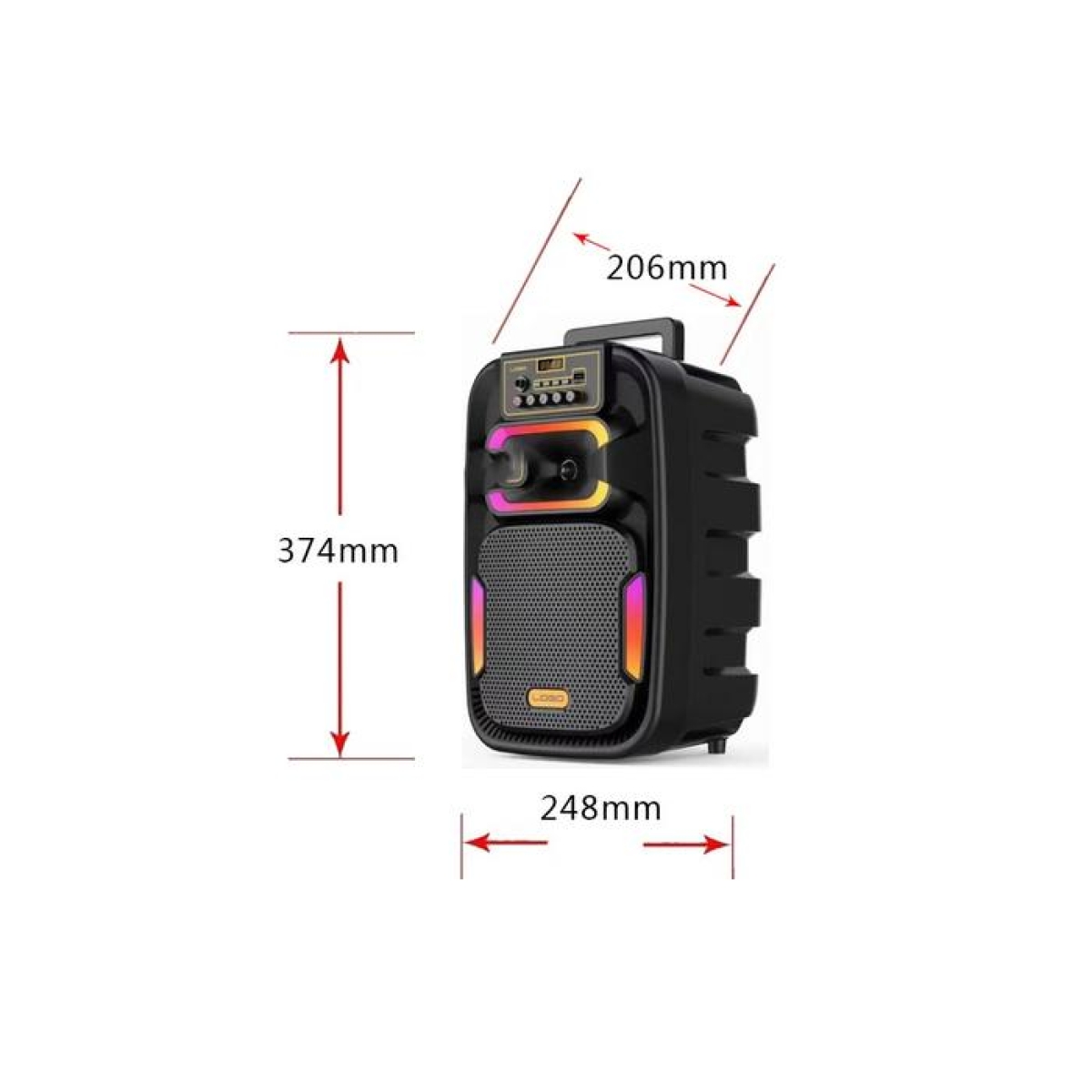 Ασύρματο Φορητό Ηχείο Bluetooth 8" 10W με Μικρόφωνο Karaoke & Τηλεχειριστήριο GY-801 - Image 5