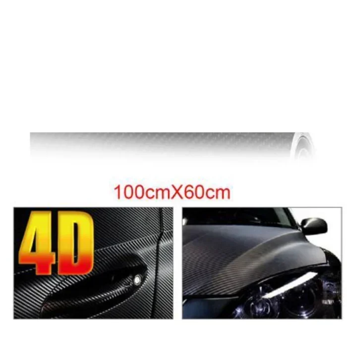 Διακοσμητική Αυτοκόλλητη Ταινία 4D Carbon 100x60cm 2001162