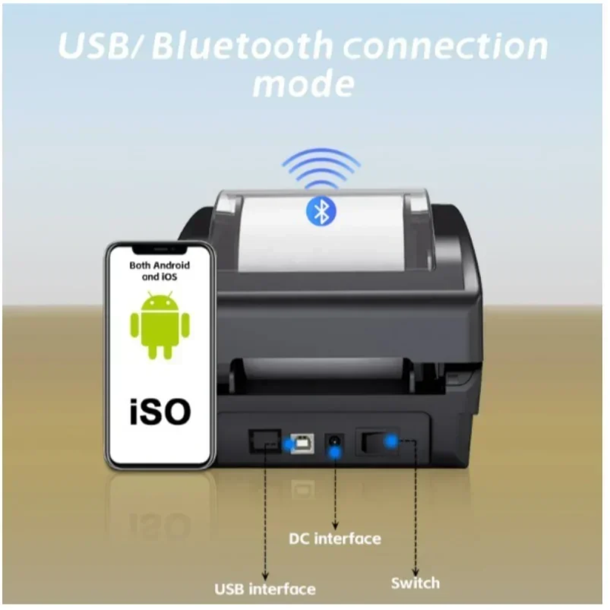 Εκτυπωτής Eτικετών Γραμμικού Κώδικα Bluetooth Arrango AG48734