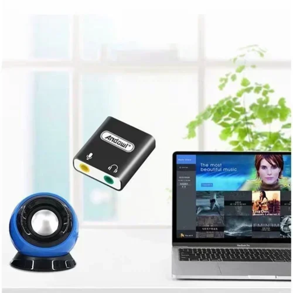 Εξωτερική κάρτα ήχου USB TYPE-C για Android-Mac-Win-Linux 3,5 mm Andowl Q-T98 μαύρο - Image 3