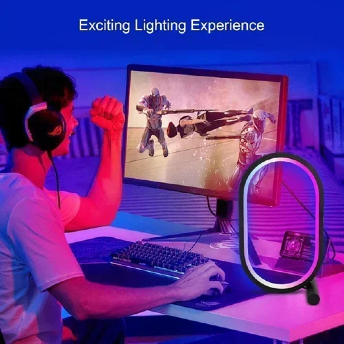 Έξυπνο επιτραπέζιο φωτιστικό LED RGB με τηλεχειριστήριο SAL053 - λευκό - Image 6