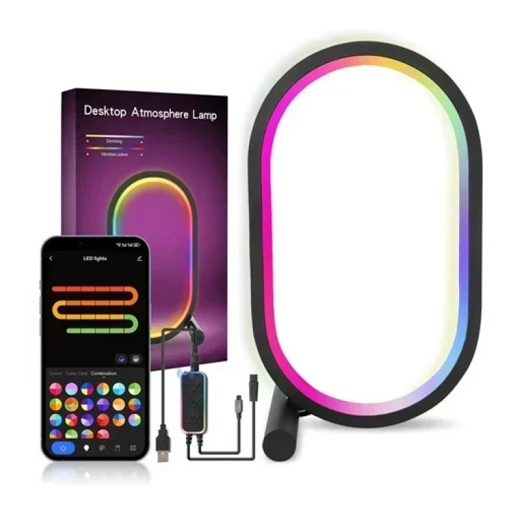 Έξυπνο επιτραπέζιο φωτιστικό LED RGB με τηλεχειριστήριο SAL053 - μαύρο