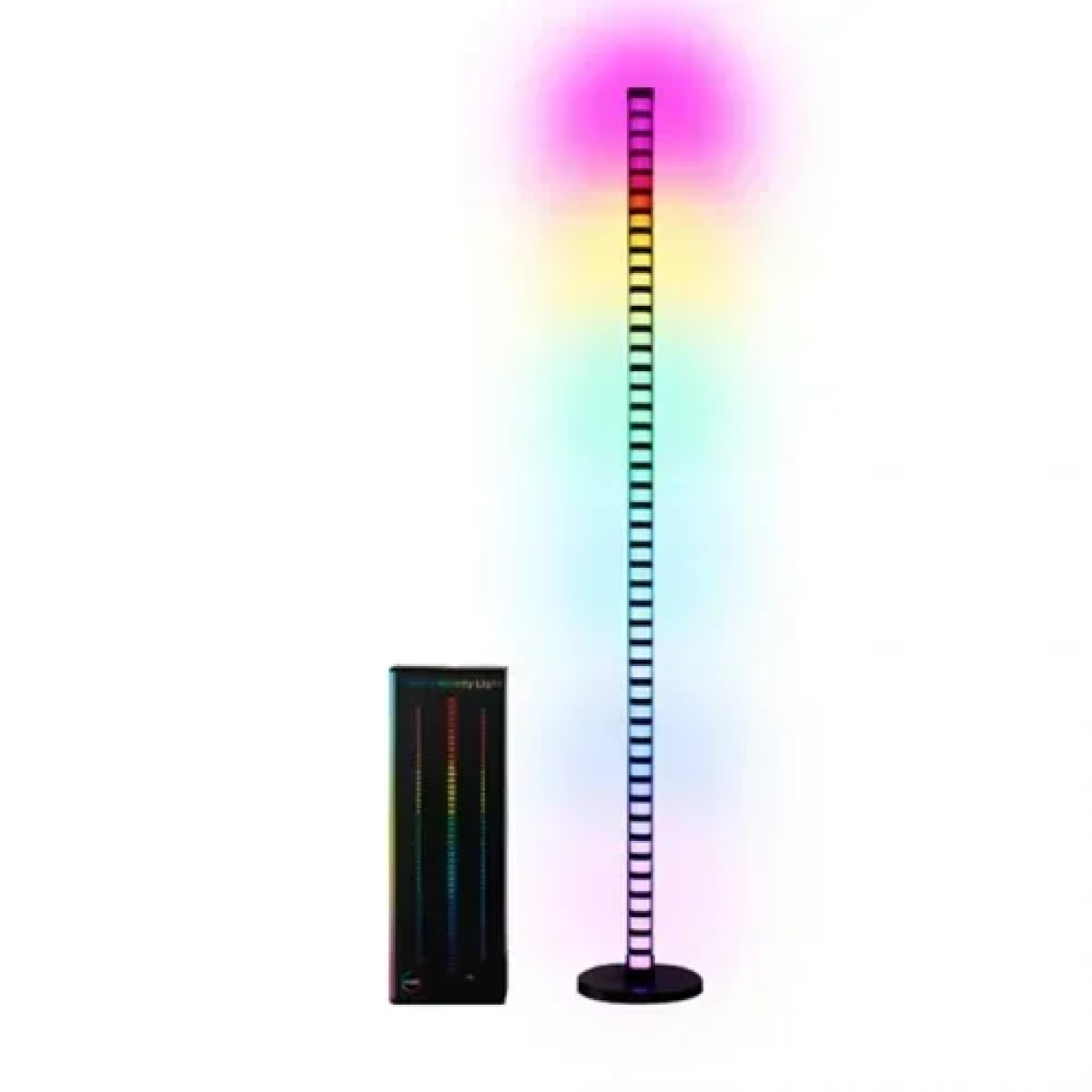 Έξυπνο φωτιστικό δαπέδου LED RGB με τηλεχειριστήριο Music Melody Light 1.2m D23-RGB μαύρο - Image 2