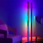 Έξυπνο φωτιστικό δαπέδου LED RGB με τηλεχειριστήριο Music Melody Light 1.2m D23-RGB μαύρο - Image 3