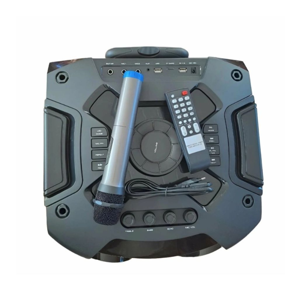 Φορητό Ηχείο Bluetooth 12'' με 2 Μικρόφωνα, Τηλεχειριστήριο & RGB LED φωτισμό DG-W1209