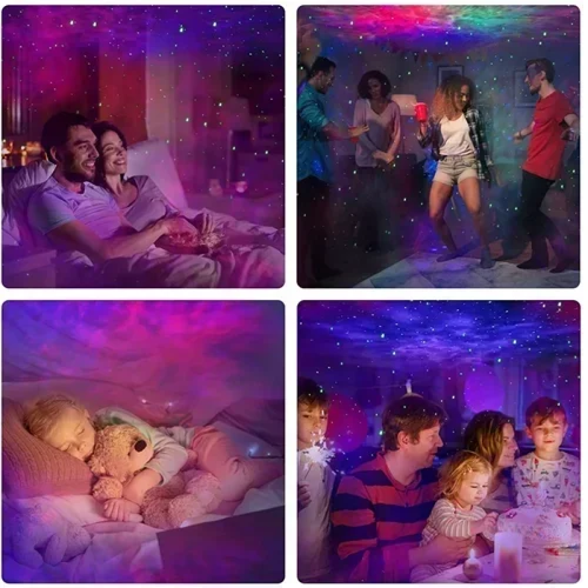 Φωτιστικό Star Projection με προβολή αστεριών - Octagon Star Projector λευκό - Image 3
