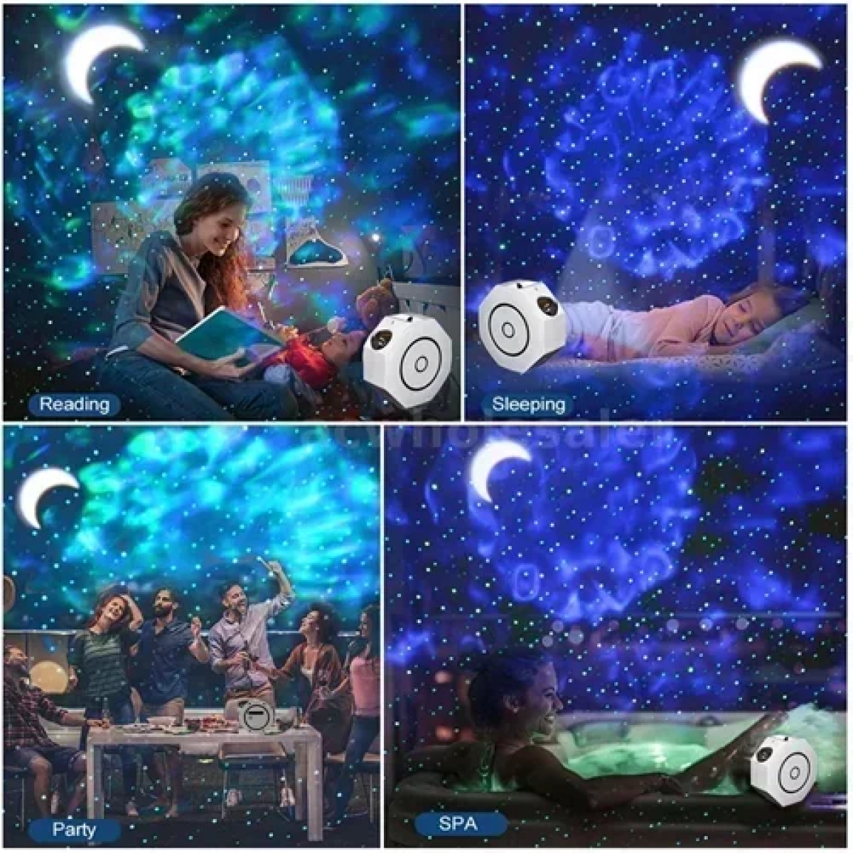Φωτιστικό Star Projection με προβολή αστεριών - Octagon Star Projector λευκό - Image 5