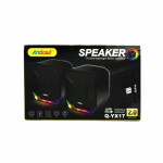Ηχεία υπολογιστή 2.0 με RGB φωτισμό και ισχύ 3W Andowl Q-YX17 μαύρο - Image 4