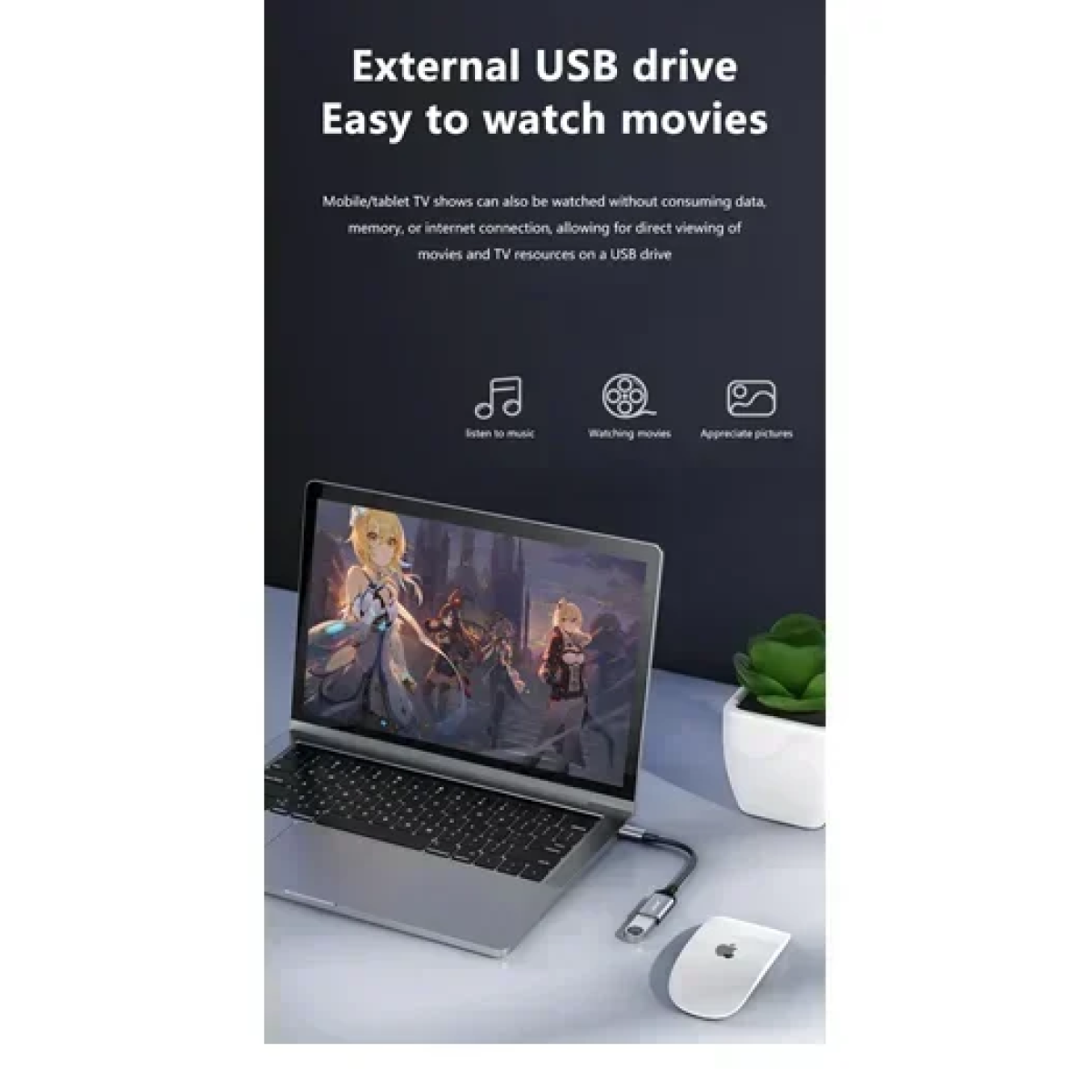 Καλώδιο πολλαπλών λειτουργιών Type-C to USB Andowl Q-HD70 μαύρο - Image 5