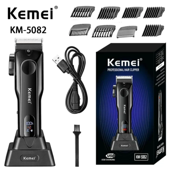 Κουρευτική Μηχανή Kemei KM-5082 Επαγγελματική Μαύρο