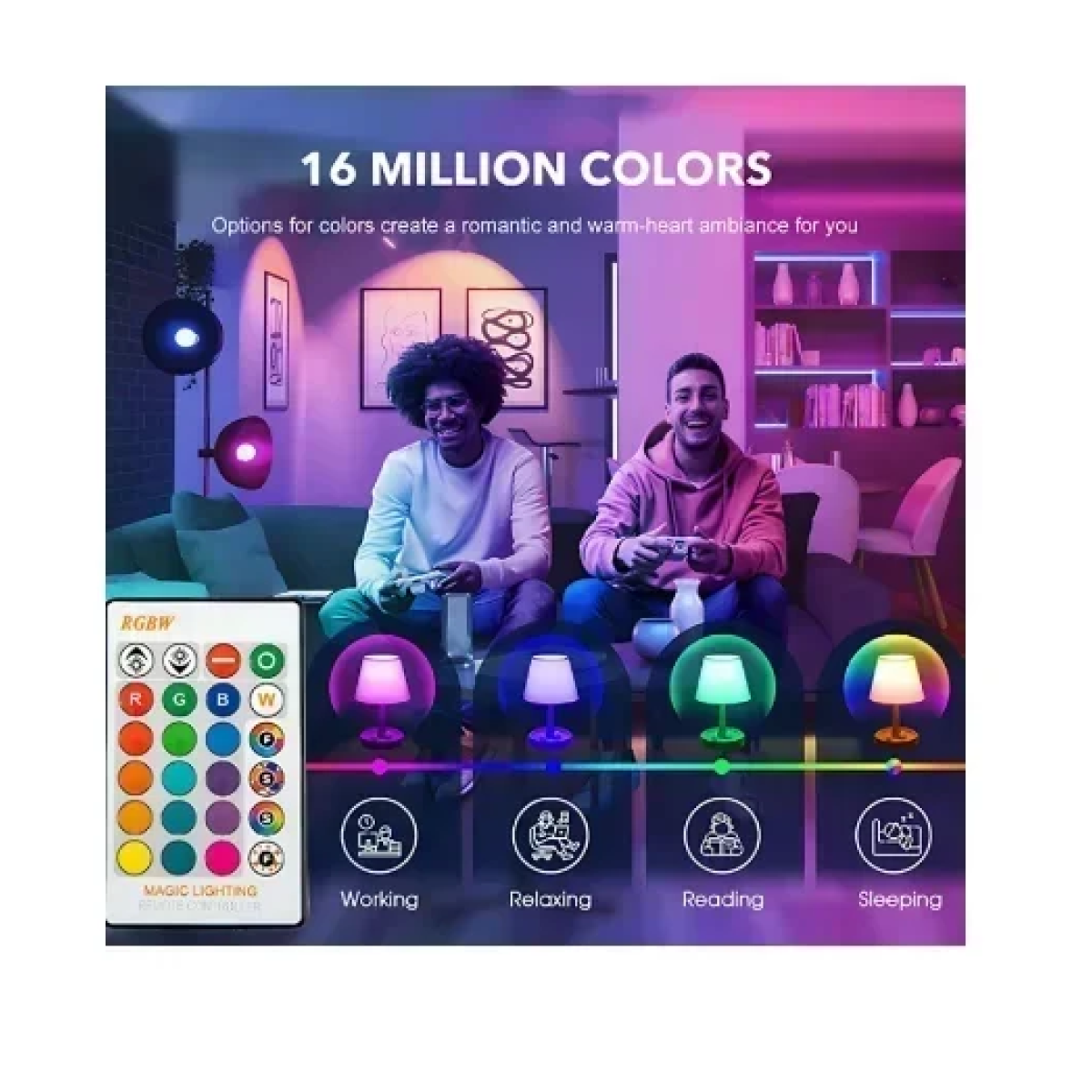 Λαμπτήρας LED RGB με τηλεχειριστήριο 3W YK-A50-3W λευκό - Image 3