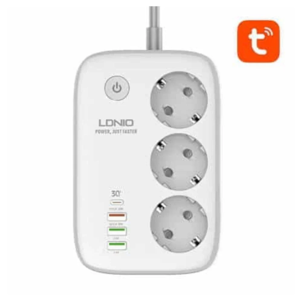 LDNIO SEW3452 Έξυπνο πολύπριζο Wi-Fi - Λευκό