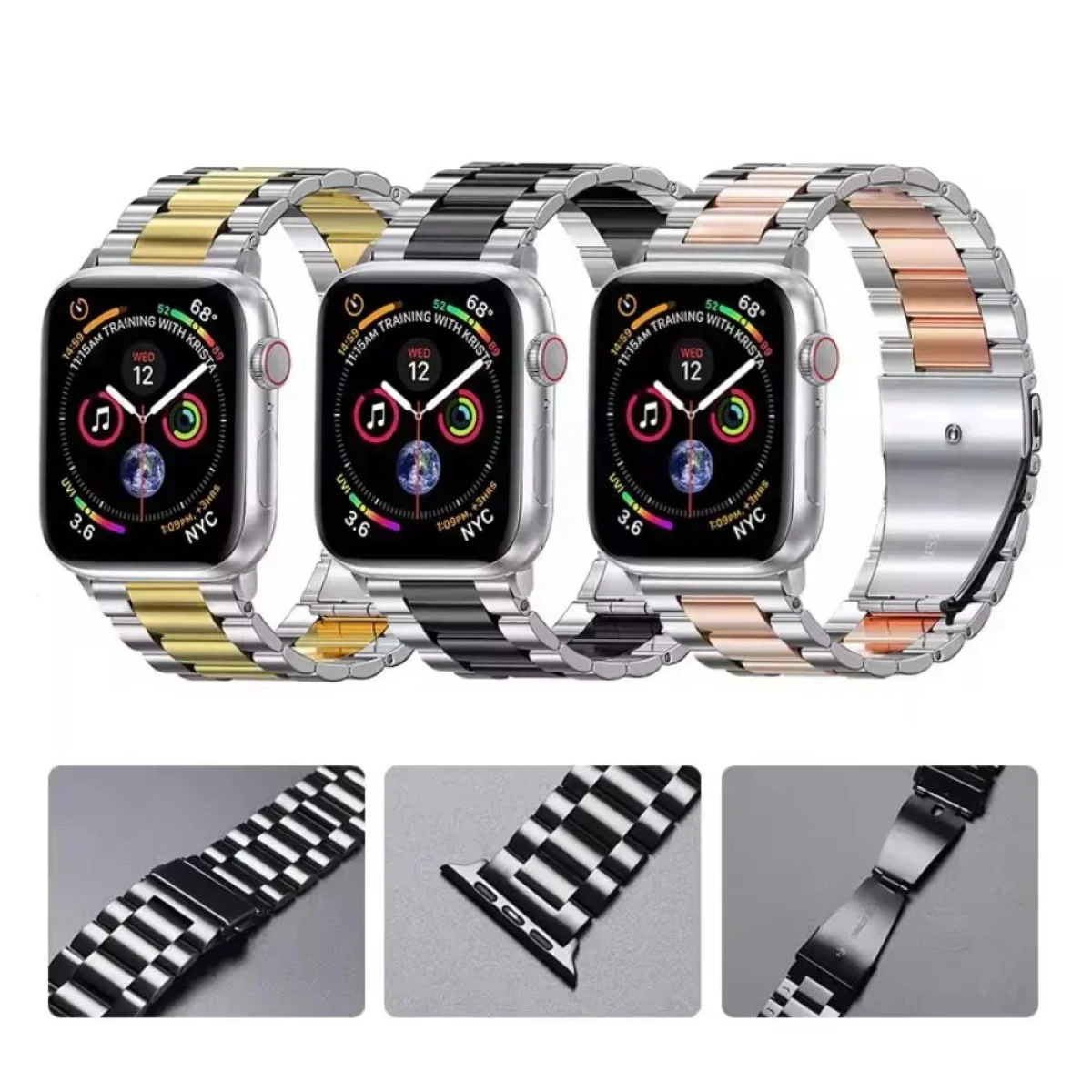 Λουράκι για Apple Watch 42 / 44 / 45 / 49mm Ανοξείδωτο Ατσάλι Μαύρο