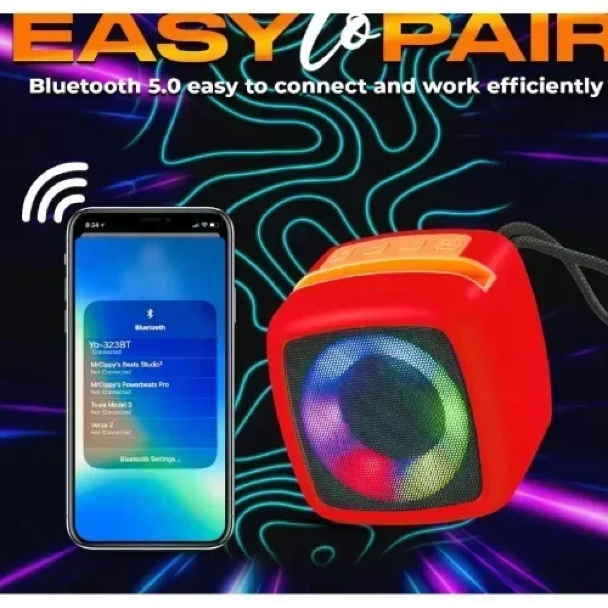 X-911 Αδιάβροχο Ασύρματο Μίνι Ηχείο 10W RGB Bluetooth Κόκκινο