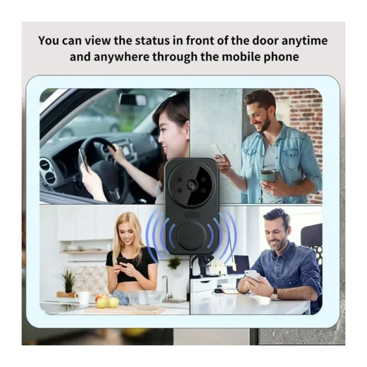 M8 WiFi Κουδούνι Πόρτας HD με Αισθητήρα Κίνησης και Νυχτερινή Λήψη Μαύρο