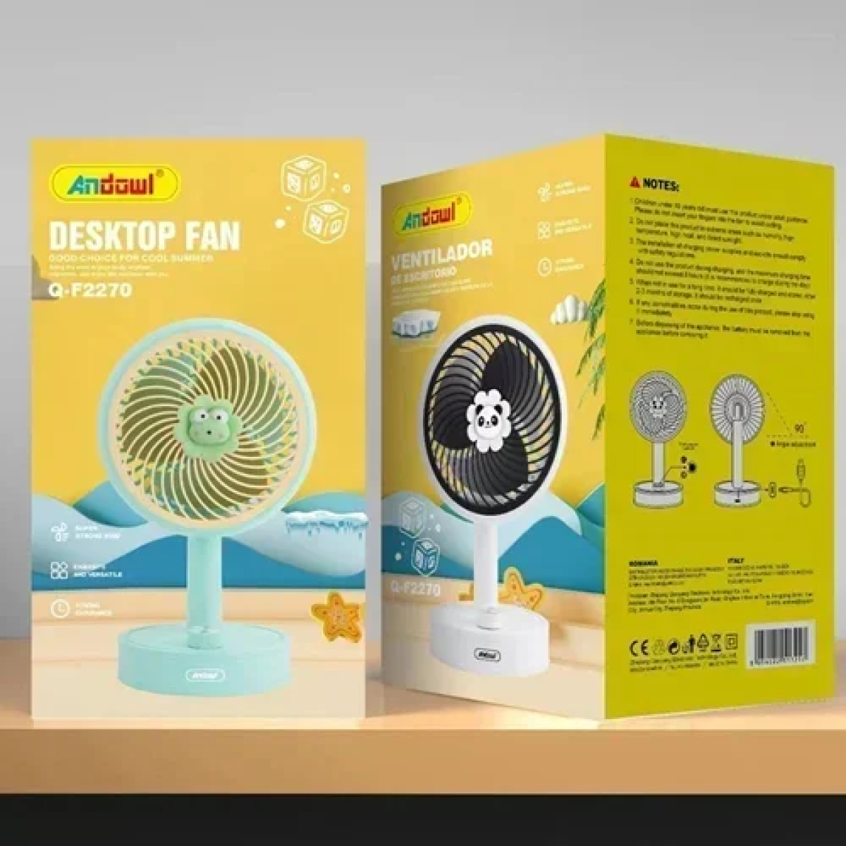 Μίνι επαναφορτιζόμενο ανεμιστηράκι Andowl Q-F2270 πράσινο - Image 2