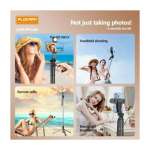 Plokama PK-P9 Selfie Stick Τρίποδο Κινητού με Bluetooth Μαύρο