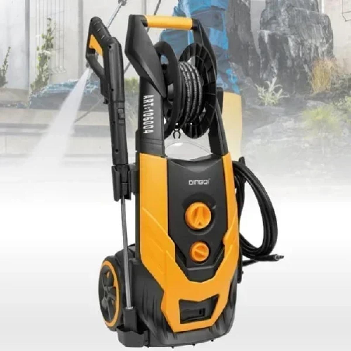 Πλυστικό μηχάνημα υψηλής πίεσης 2500W 195Bar Dingqi 106004 – κίτρινο, μαύρο - Image 3