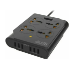 Πολύπριζο 4 θέσεων με 6 USB και καλώδιο 1.5m Moxom KH-63Y μαύρο - Image 2
