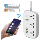 Πολύπριζο LDNIO SCW3451 3πλό με 3 Θύρες USB-A & 1 Θύρα USB-C (Άσπρο-Γκρι)