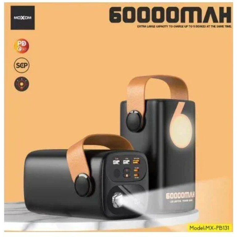 Power Bank γρήγορης φόρτισης 60000mAh Moxom MX-PB131 μαύρο