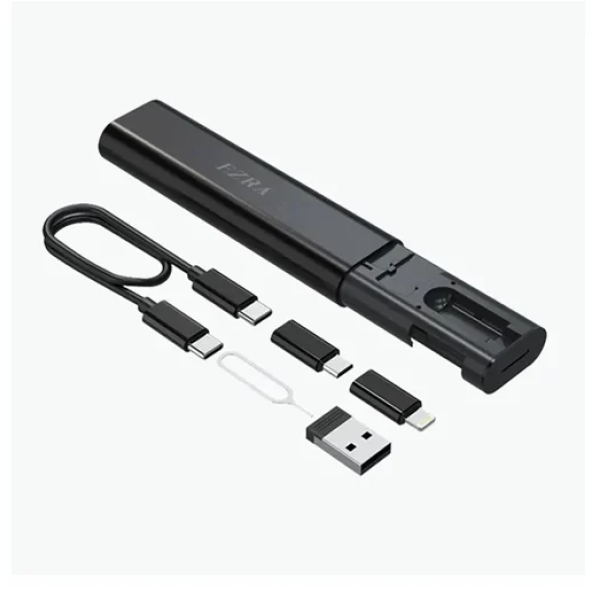 Προσαρμογέας πολλαπλών λειτουργιών USB C To Type C Micro USB-A Lightning Ezra DC195 μαύρο