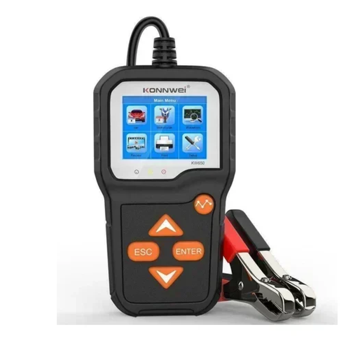 Ψηφιακό Battery Tester με κροκοδειλάκια 6V/12V Konnwei KW650 μαύρο - Image 2
