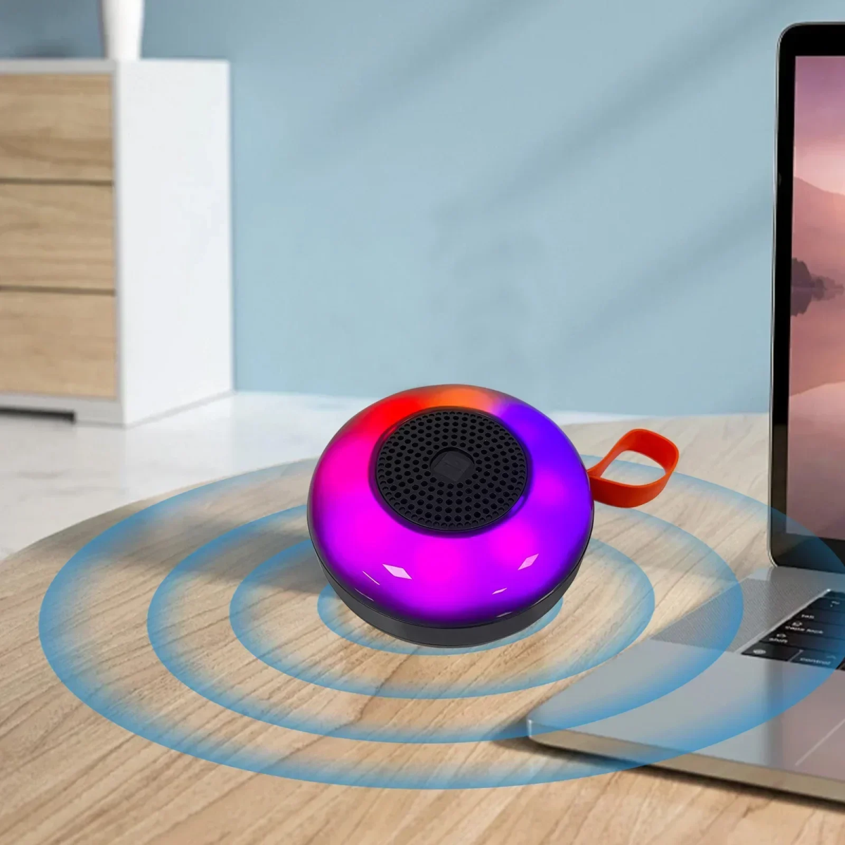 Μίνι Φορητό Ασύρματο Ηχείο Bluetooth με RGB LED Φωτισμό Disco Series X-13 Μαύρο