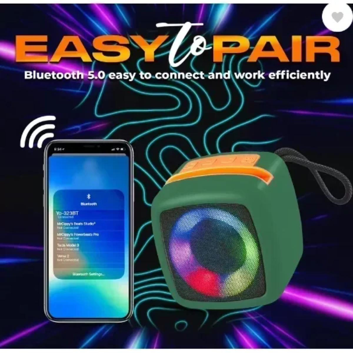 X-911 Αδιάβροχο Ασύρματο Μίνι Ηχείο 10W RGB Bluetooth Πράσινο