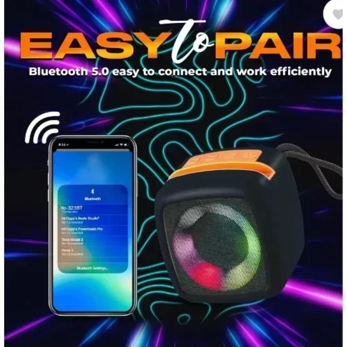 X-911 Αδιάβροχο Ασύρματο Μίνι Ηχείο 10W RGB Bluetooth Μαύρο