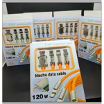 Universal Καλώδιο 3 σε 1 Γρήγορης Φόρτισης 120W 6A 1.2m - Πορτοκαλί