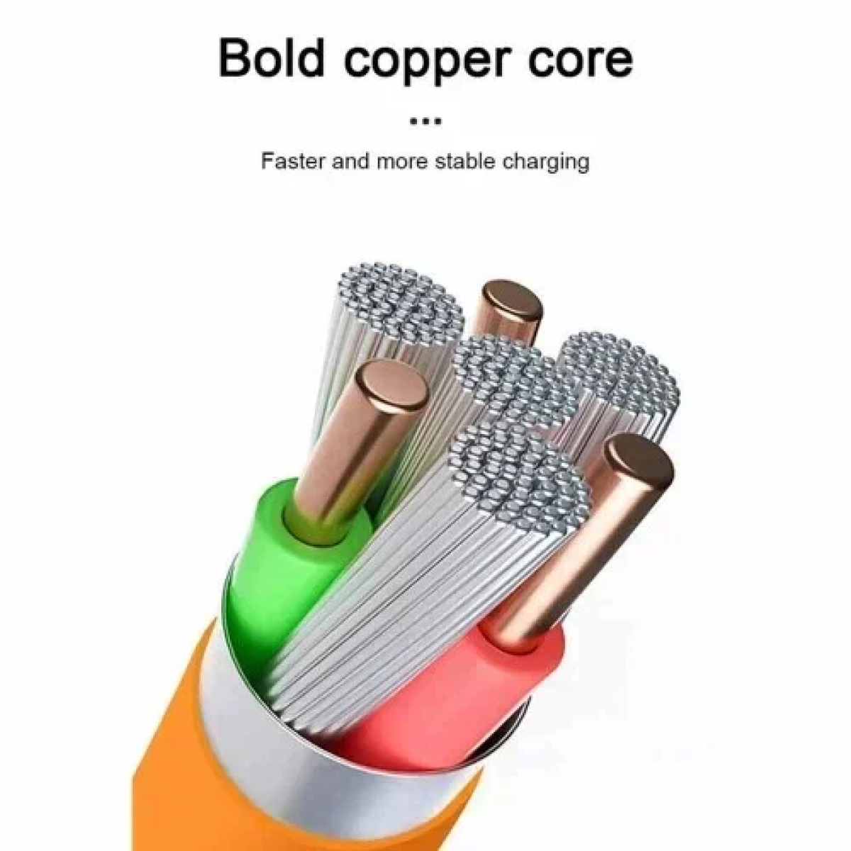 Universal Καλώδιο 3 σε 1 Γρήγορης Φόρτισης 120W 6A 1.2m - Πορτοκαλί