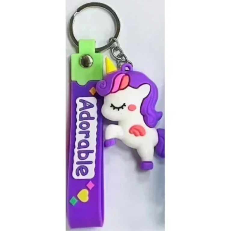 Μπρελόκ από Καουτσούκ - Adorable Unicorn - Μωβ