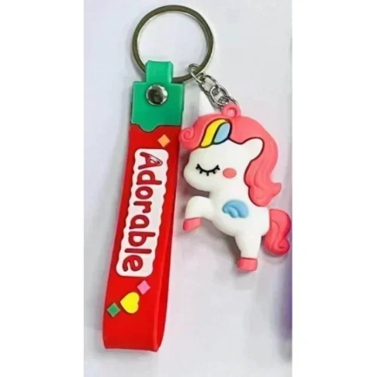 Μπρελόκ από Καουτσούκ - Adorable Unicorn -Κόκκινο