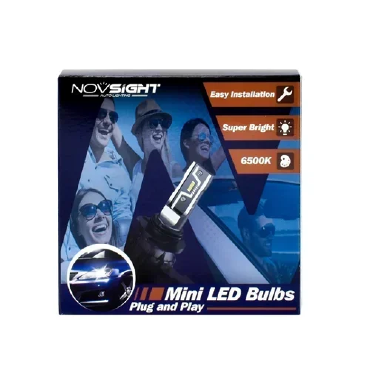 Σετ 1:1 mini λάμπες LED λευκού φωτισμού 6500K 2τμχ Novsight A500-N57-H4S - Image 7